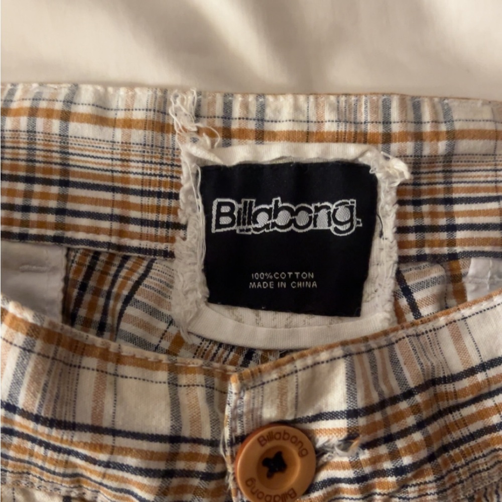 Billabong Plaid Shorts - Brown and White
